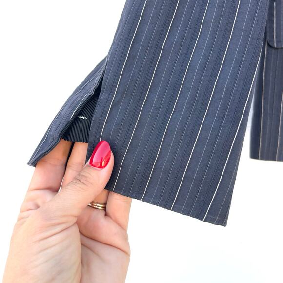 Vintage Sonia Bogner Navy Blazer Pinstripes Fitted Jacket Size 8 Single 38 - Picture 5 of 9